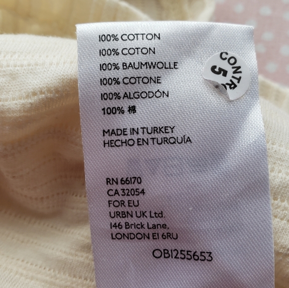 Anthropologie cream boxy shoulder pad textured top strong shoulder Size Large - Picture 7 of 7